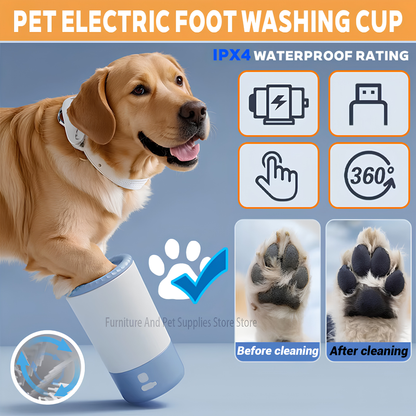 Automatic Dog Paw Cleaner — Spin & Clean in Seconds | Removable Bristles